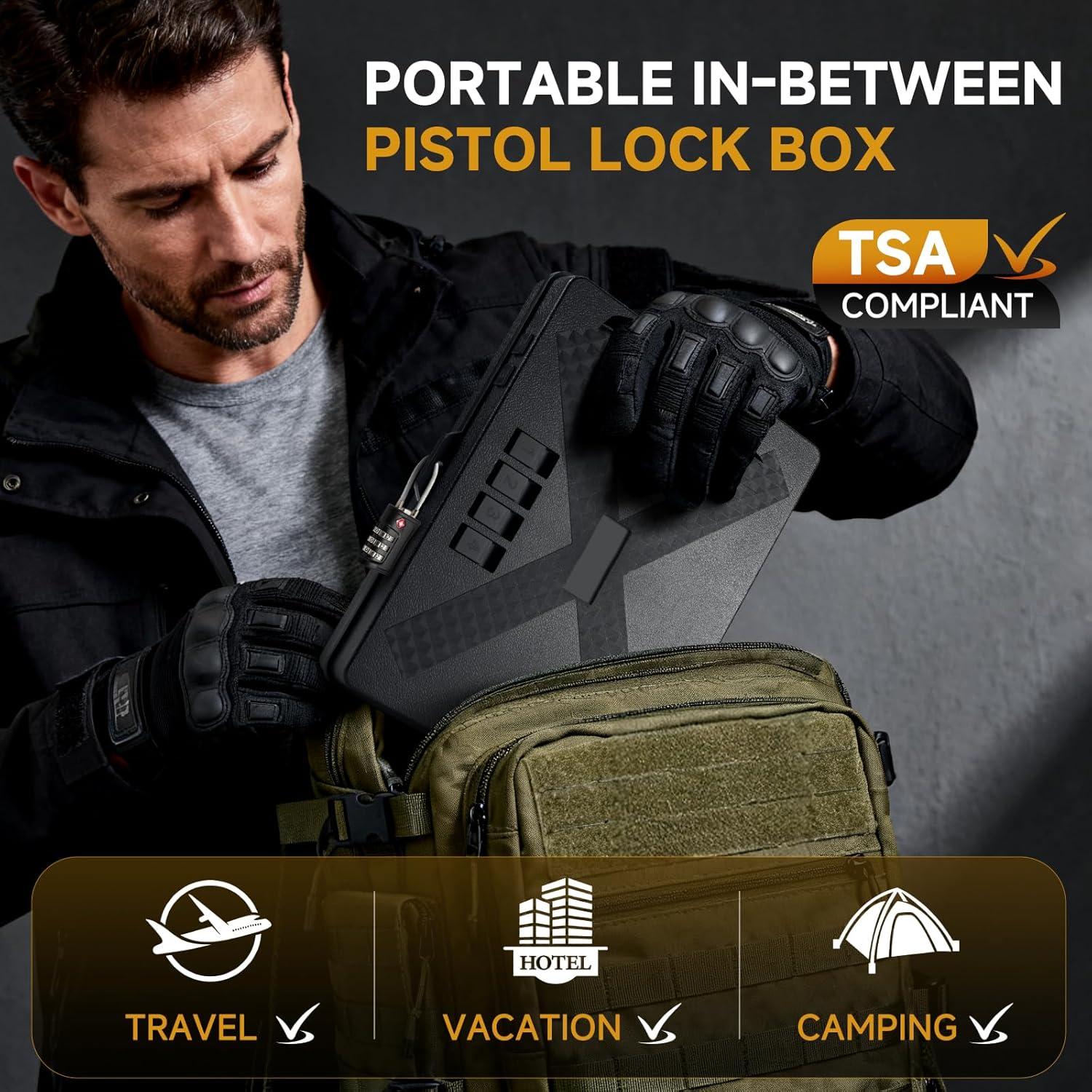 Caja Fuerte para Armas NIANPU, Portátil, Acceso Rápido, 0.87 kg