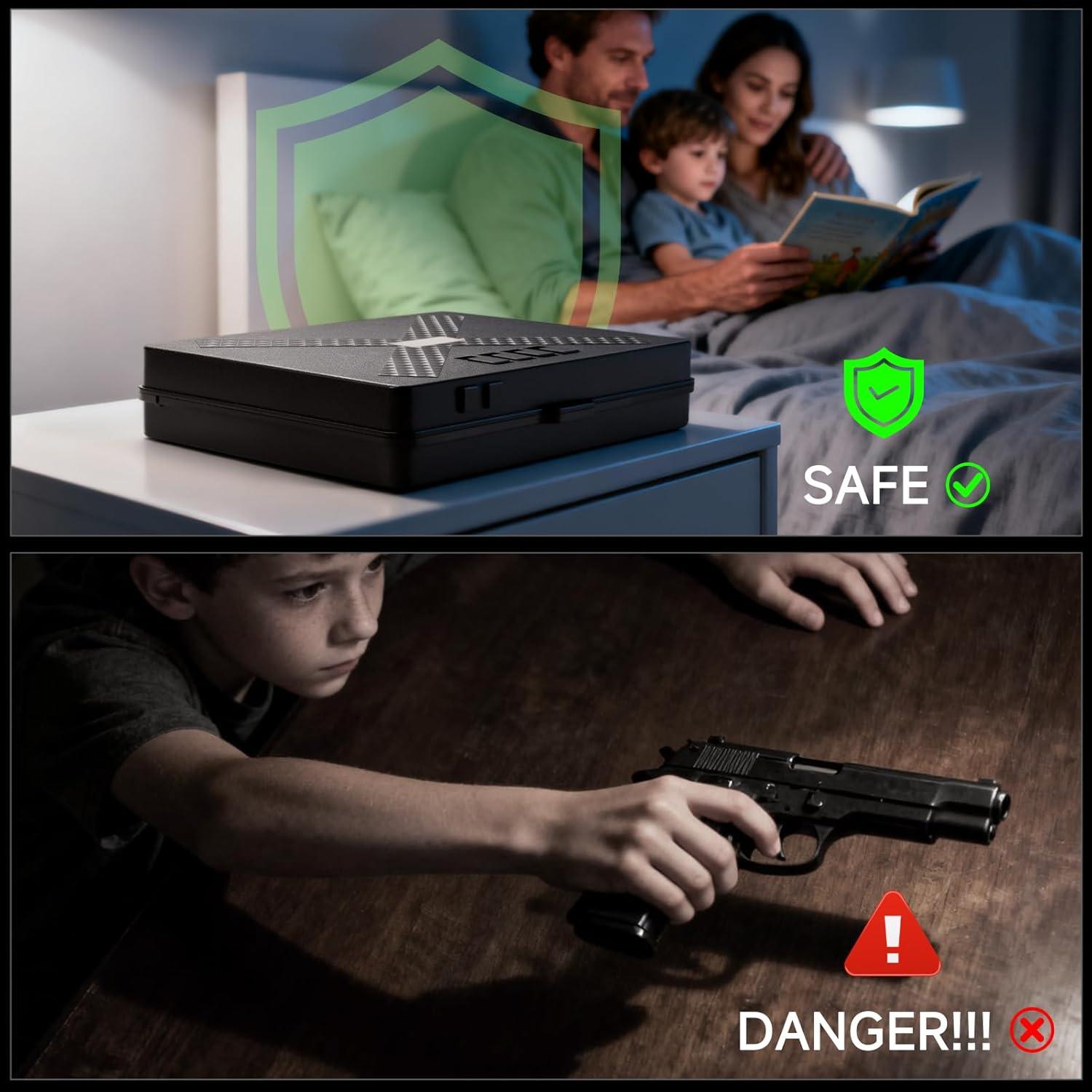 Caja Fuerte para Armas NIANPU, Portátil, Acceso Rápido, 0.87 kg