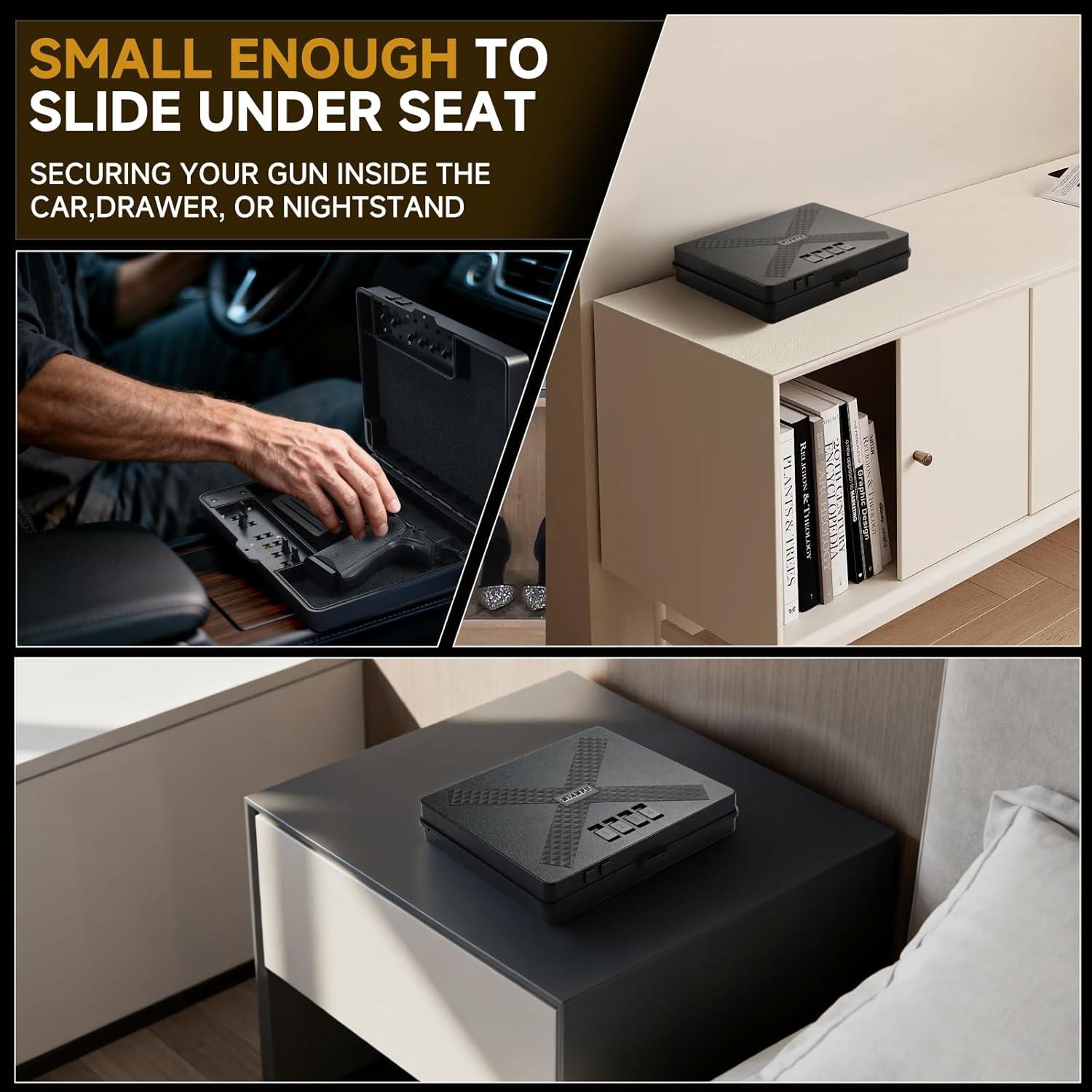 Caja Fuerte para Armas NIANPU, Portátil, Acceso Rápido, 0.87 kg