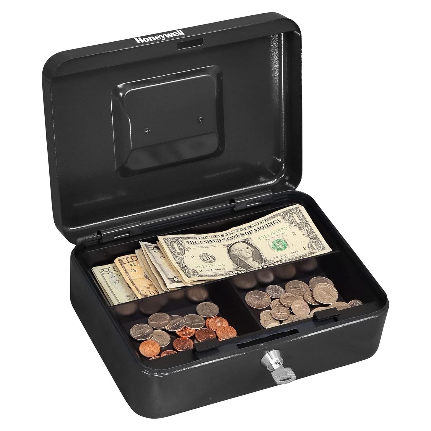 Caja de Dinero de Acero Honeywell 6202 Pequeña con Bandeja Extraíble