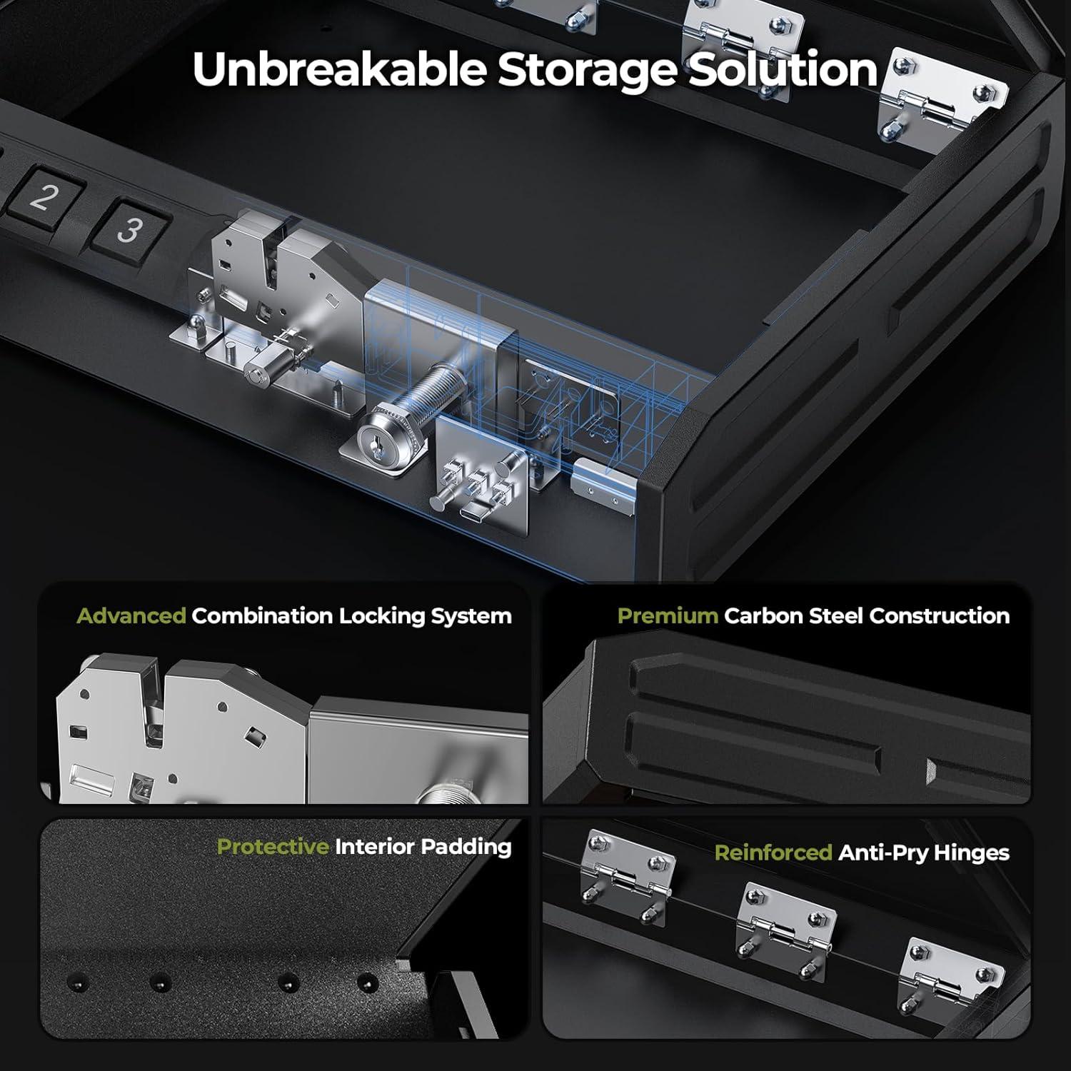 Caja Fuerte Biometrica ONNAIS Grande para Pistolas con Luz