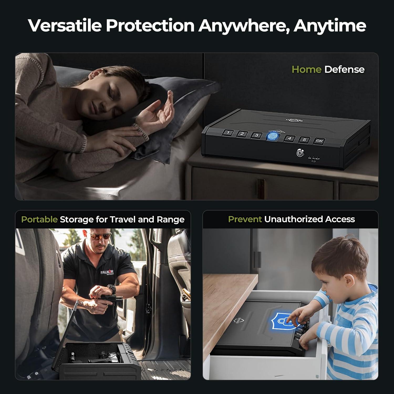 Caja Fuerte Biometrica ONNAIS Grande para Pistolas con Luz