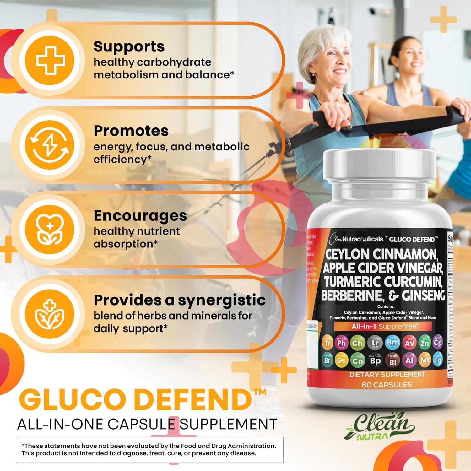 Suplemento Clean Nutraceuticals 16 en 1 Canela y ACV 60 Cápsulas