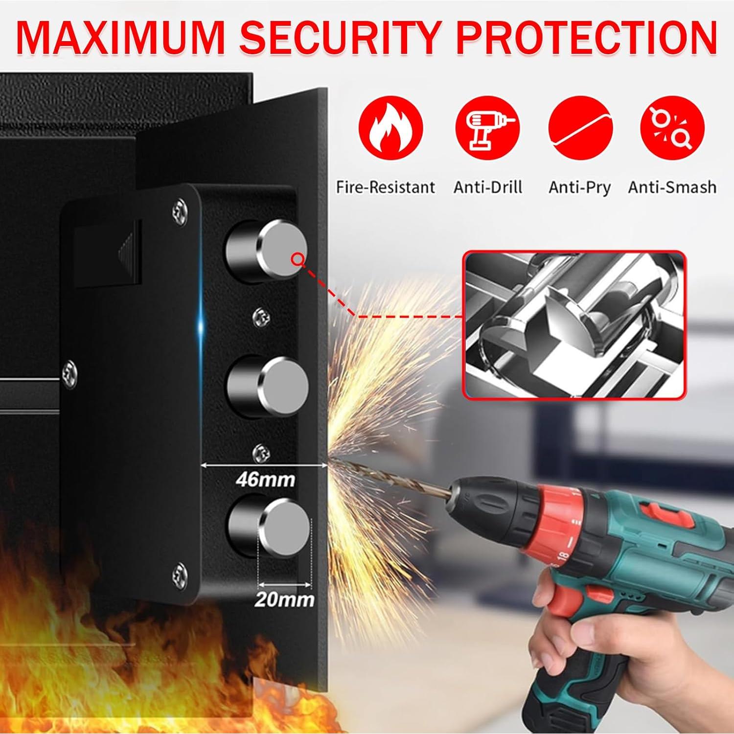 Caja Fuerte Digital TOLEBLID 1.2 Pies Cúbicos Antirrobo