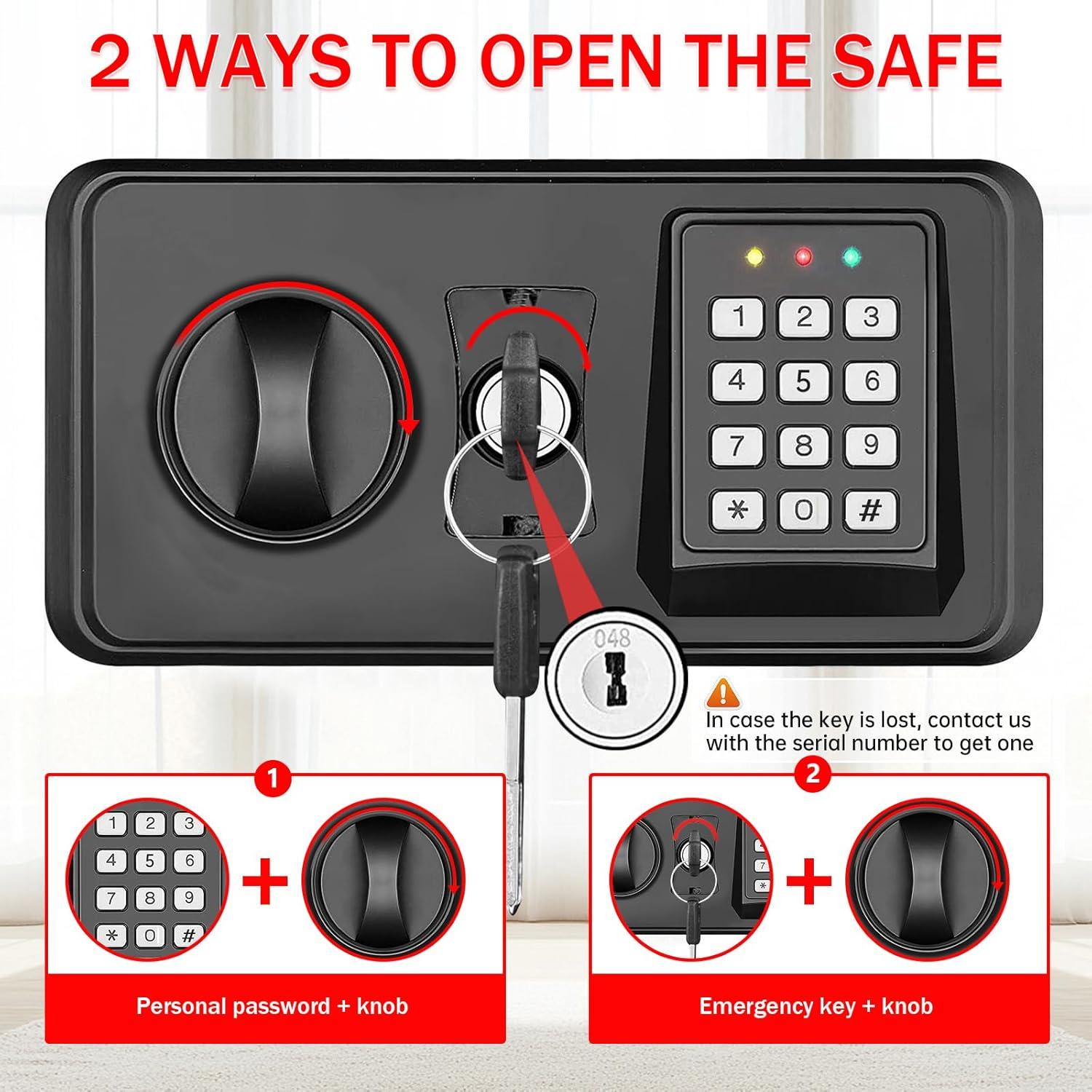 Caja Fuerte Digital TOLEBLID 1.2 Pies Cúbicos Antirrobo