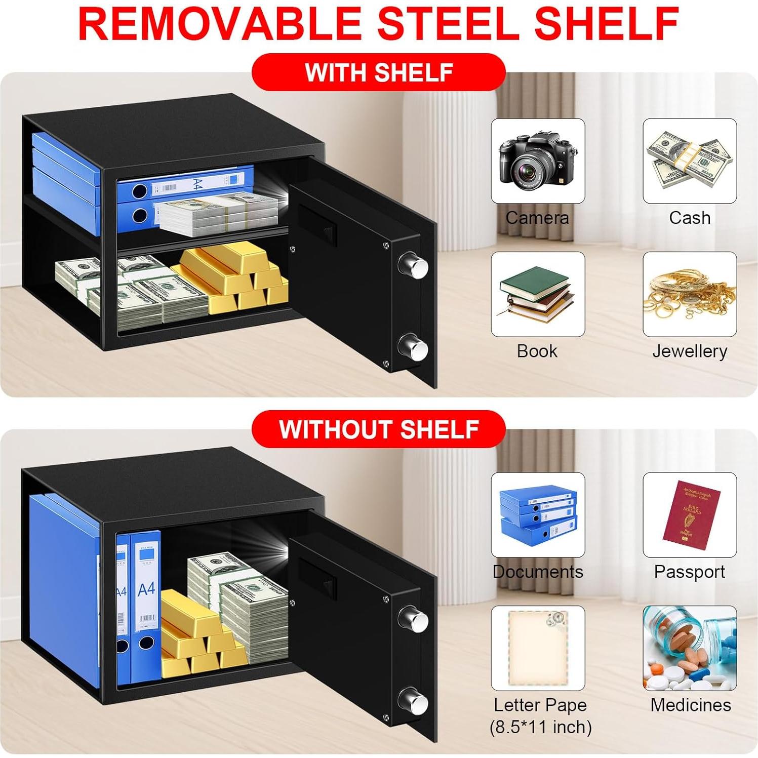 Caja Fuerte Digital TOLEBLID 1.2 Pies Cúbicos Antirrobo