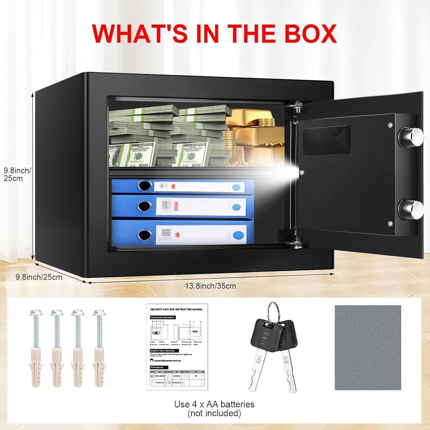 Caja Fuerte Digital TOLEBLID 1.2 Pies Cúbicos Antirrobo