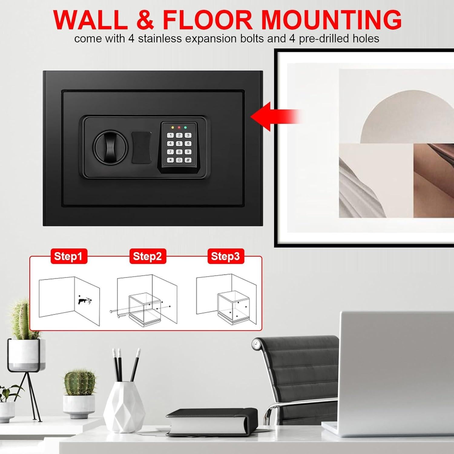 Caja Fuerte Digital TOLEBLID 1.2 Pies Cúbicos Antirrobo