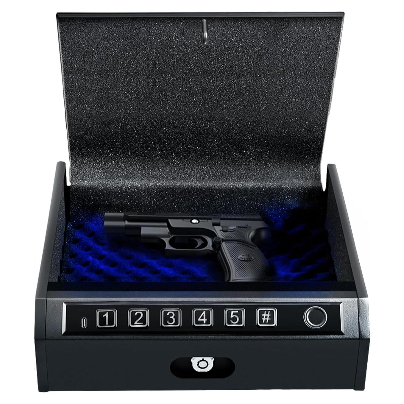 Caja Fuerte Biométrica ADIMO para Pistolas - 28x30.5x10.2 cm