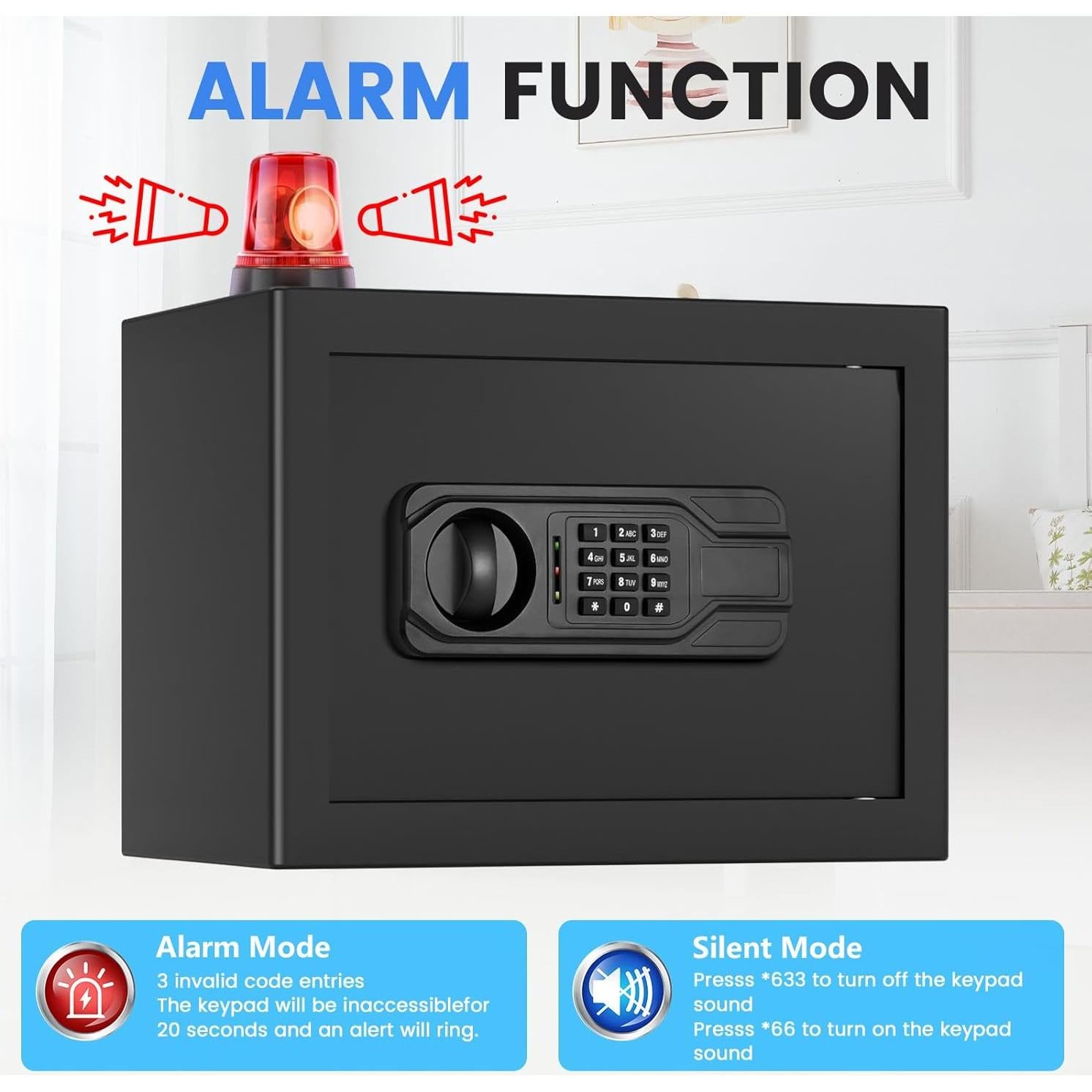 Caja Fuerte Digital Thmosz 1.2 Pies Cúbicos con Alarma