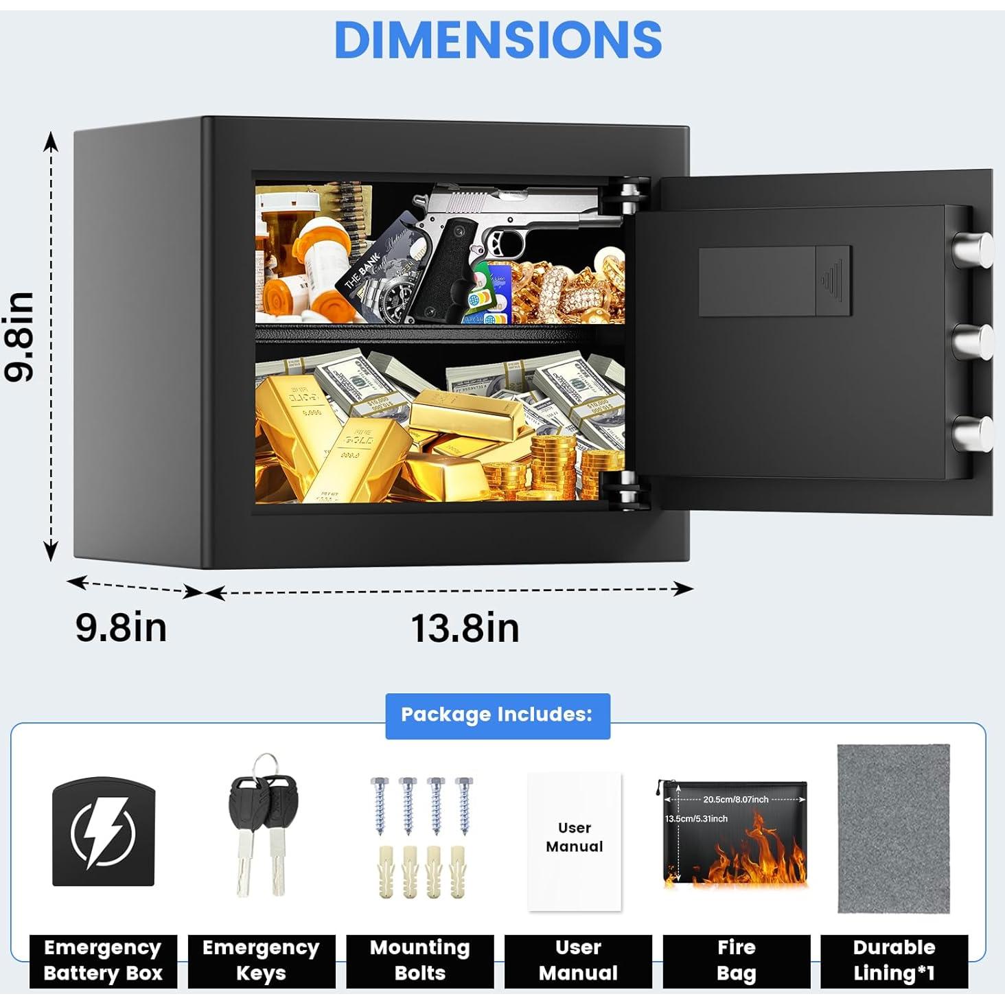 Caja Fuerte Digital Thmosz 1.2 Pies Cúbicos con Alarma
