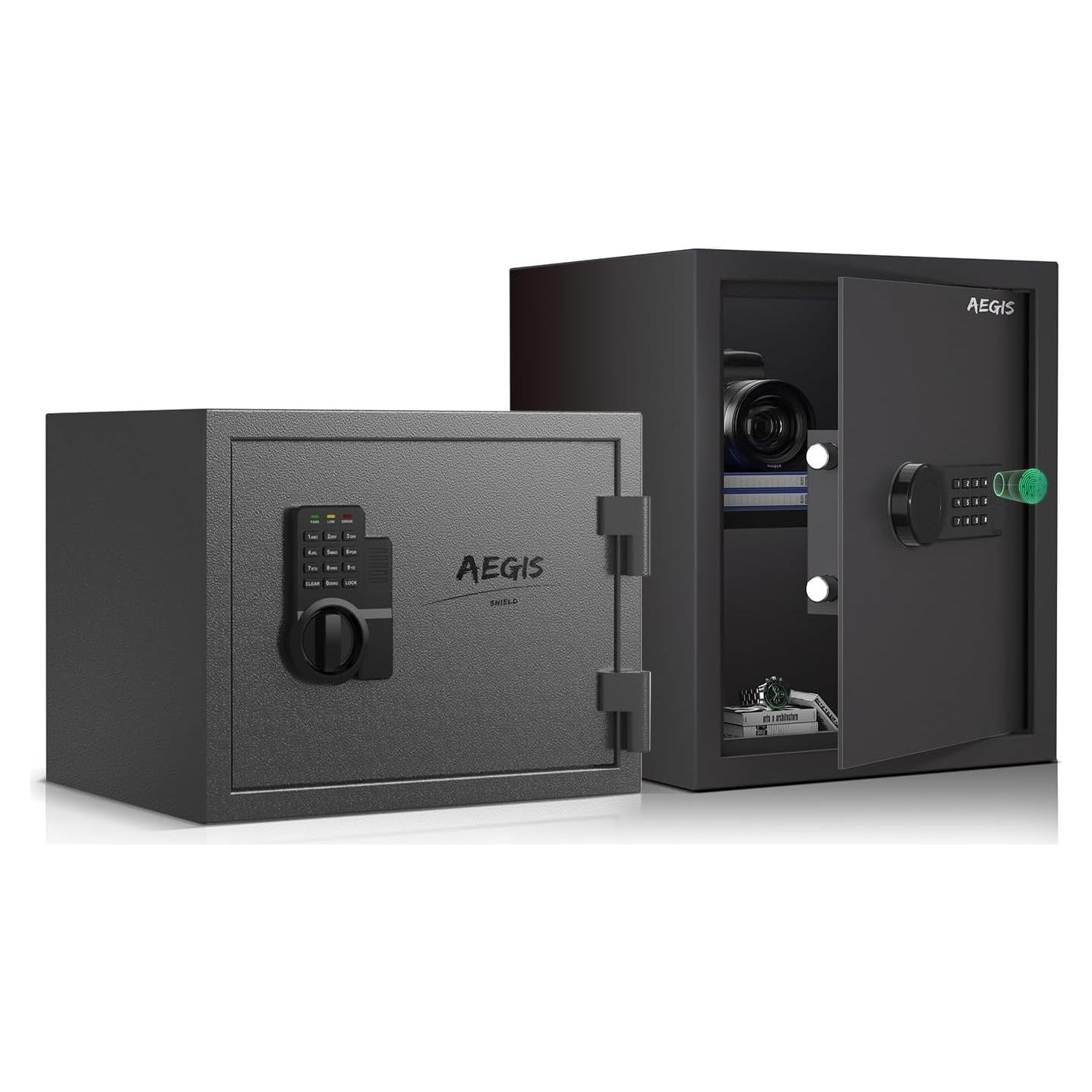 Caja de Seguridad AEGIS 1.2 pies³ a Prueba de Fuego con Huella Digital