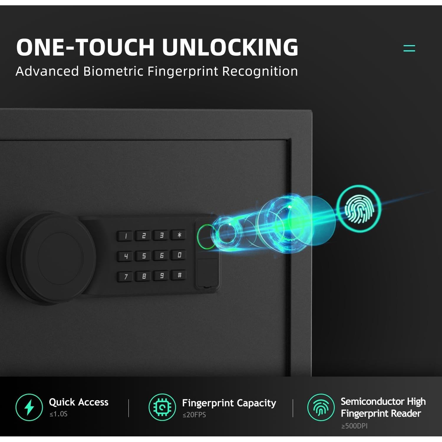 Caja de Seguridad AEGIS 1.2 pies³ a Prueba de Fuego con Huella Digital