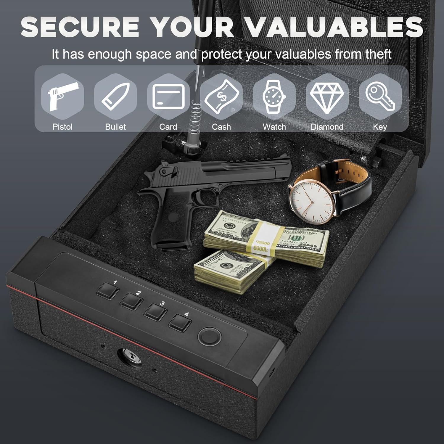 Caja Fuerte Biométrica para Armas Domenow GS-07, 32.3x24.1cm