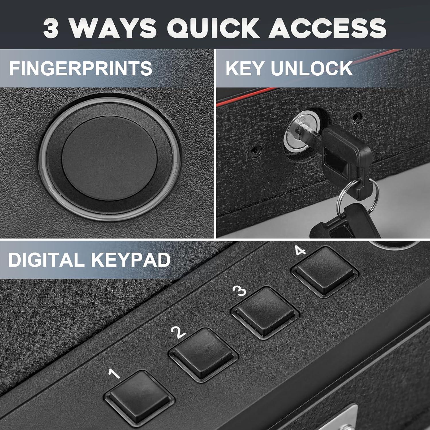 Caja Fuerte Biométrica para Armas Domenow GS-07, 32.3x24.1cm