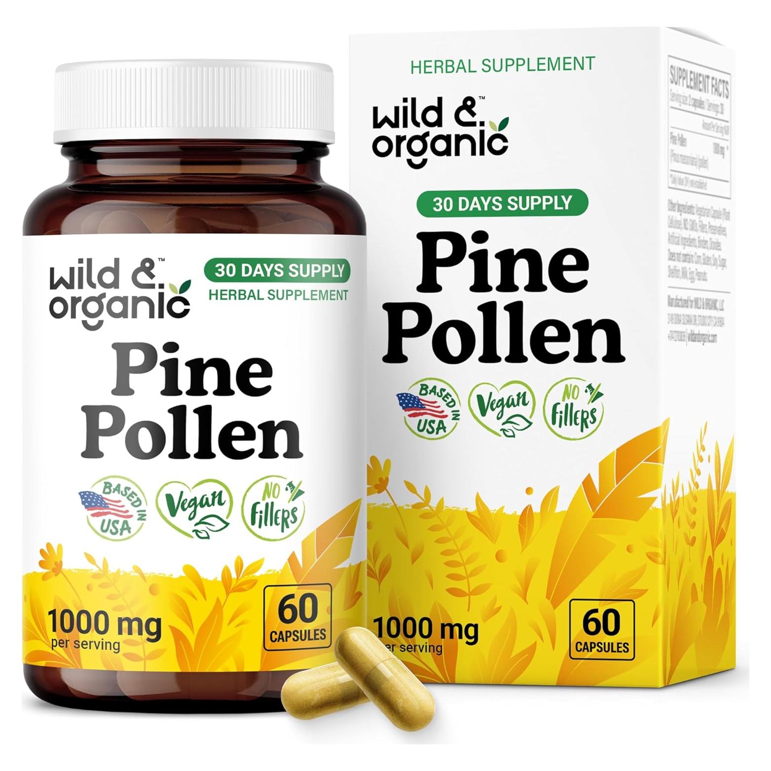 Cápsulas de Polen de Pino Silvestre Orgánico 1000 mg - 60 Unidades