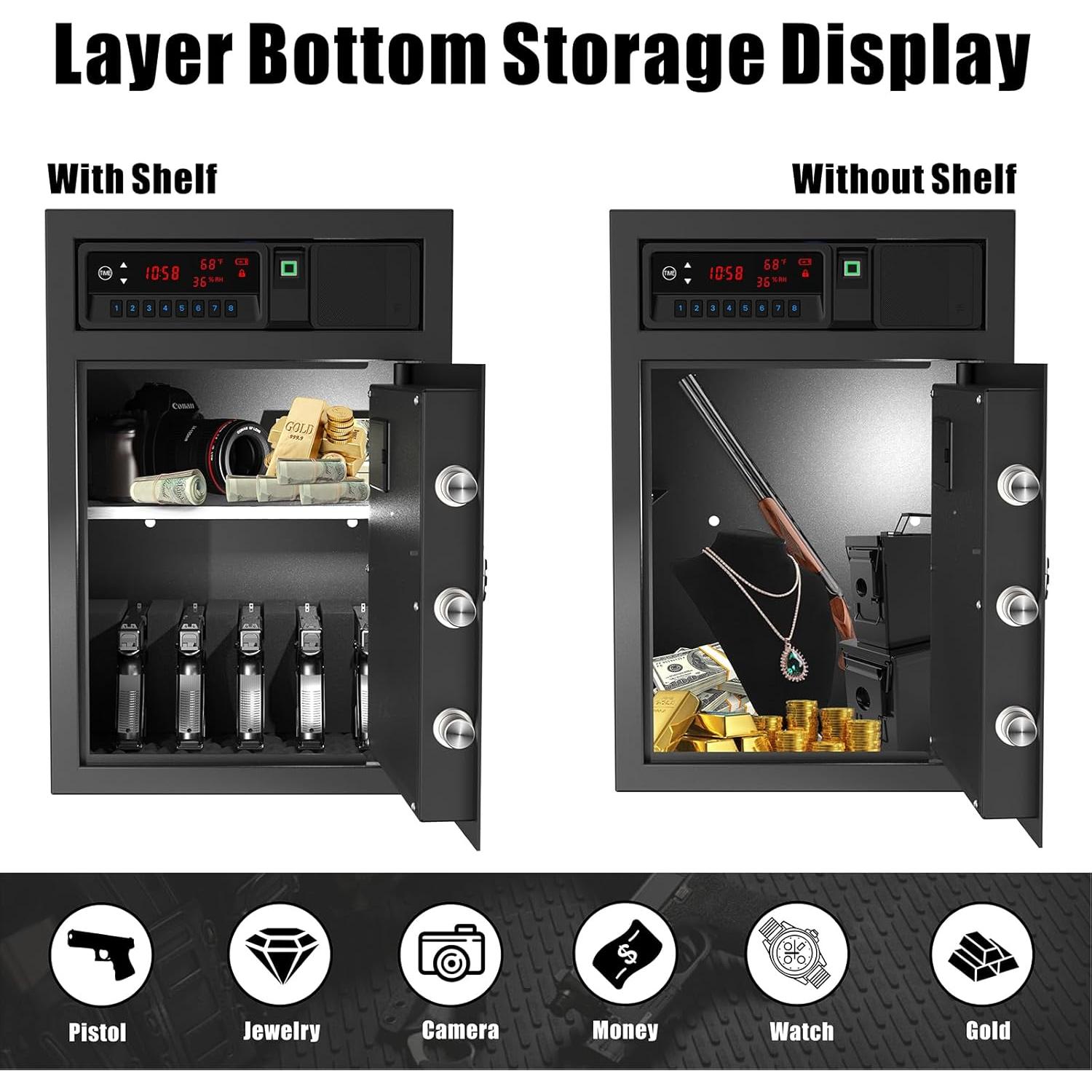 Caja Fuerte Biométrica Z ZLJUAN Doble Capa 2 Pies Cúbicos