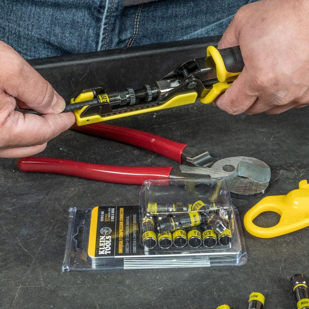 Conectores F Klein Tools VDV812-606 para Cable Coaxial RG6, Paquete de 10