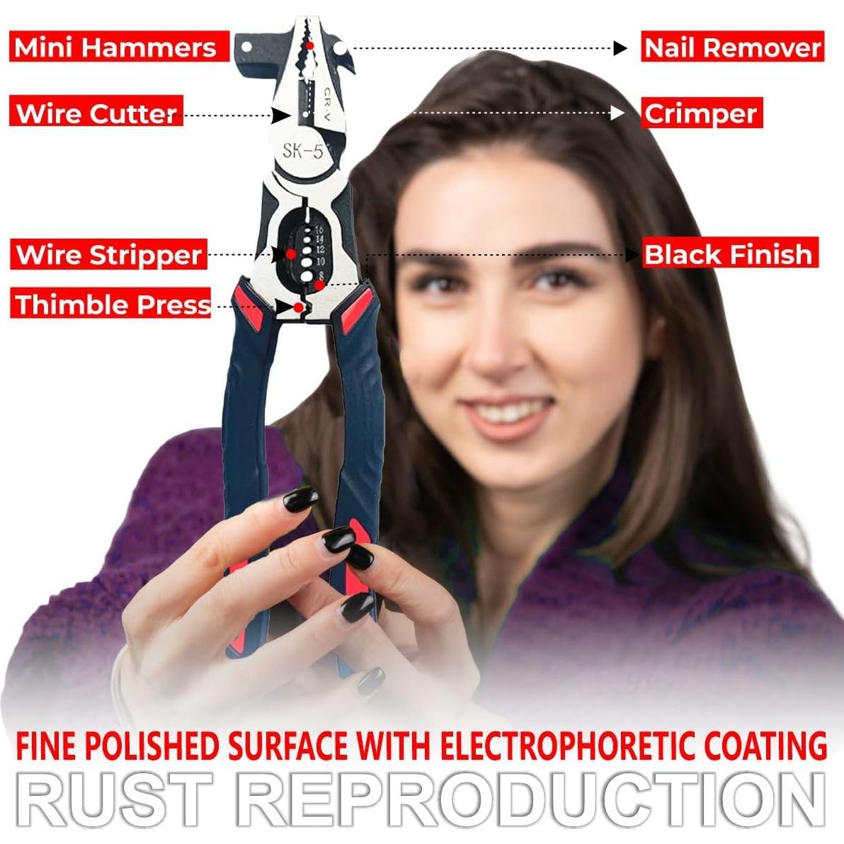 Alicate Multifuncional 6 en 1 MIAN MU 20.32 cm con Probador