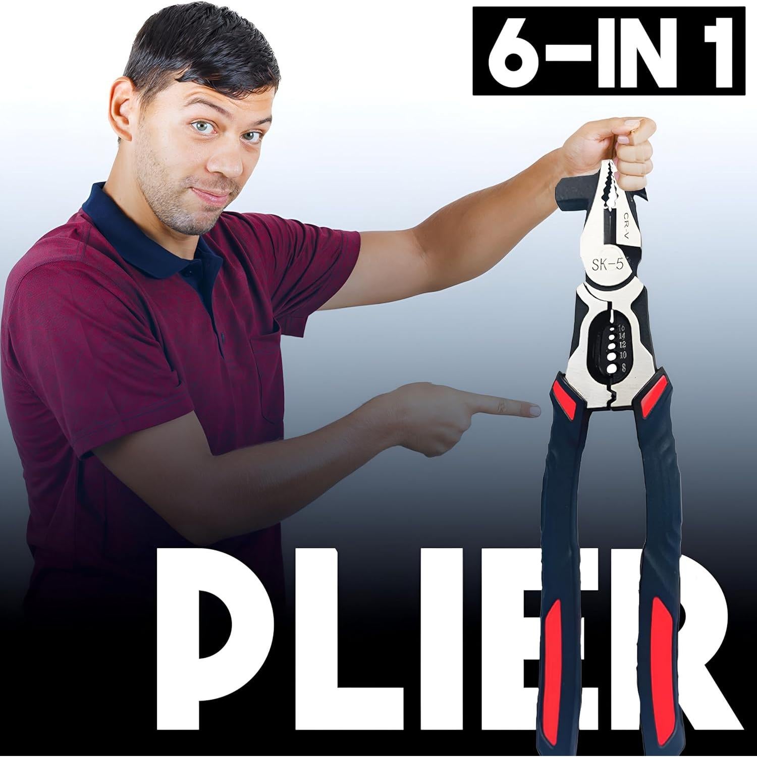 Alicate Multifuncional 6 en 1 MIAN MU 20.32 cm con Probador