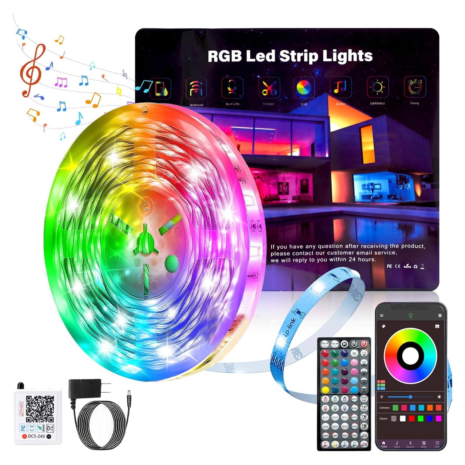 Tira LED RGB 30,48m Ledagic con control remoto y APP