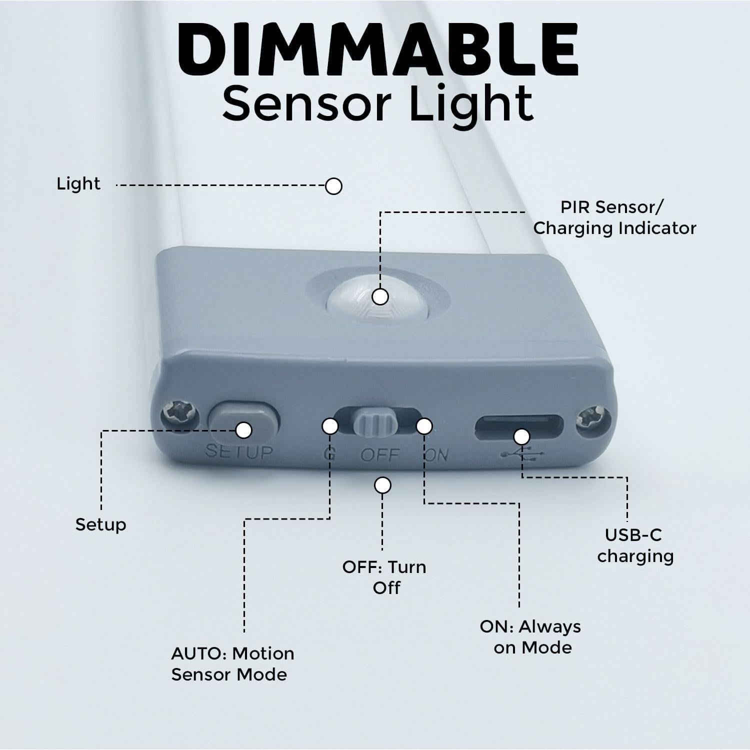Luz Magnética Inalámbrica LEPOTEC RGB Regulable 2200mAh