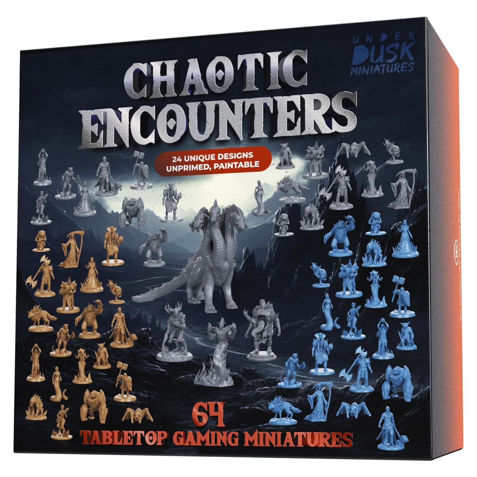 Miniaturas RPG Underdusk 64 Figuras D&D 28 mm Detalladas