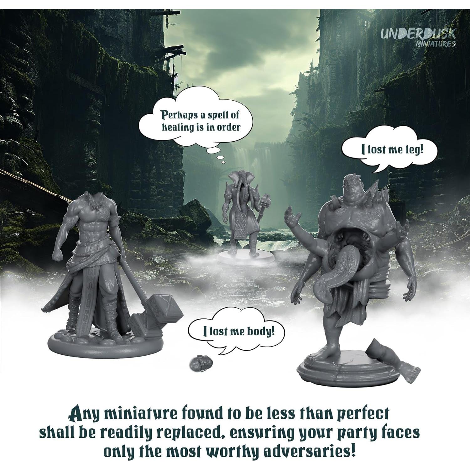 Miniaturas RPG Underdusk 64 Figuras D&D 28 mm Detalladas