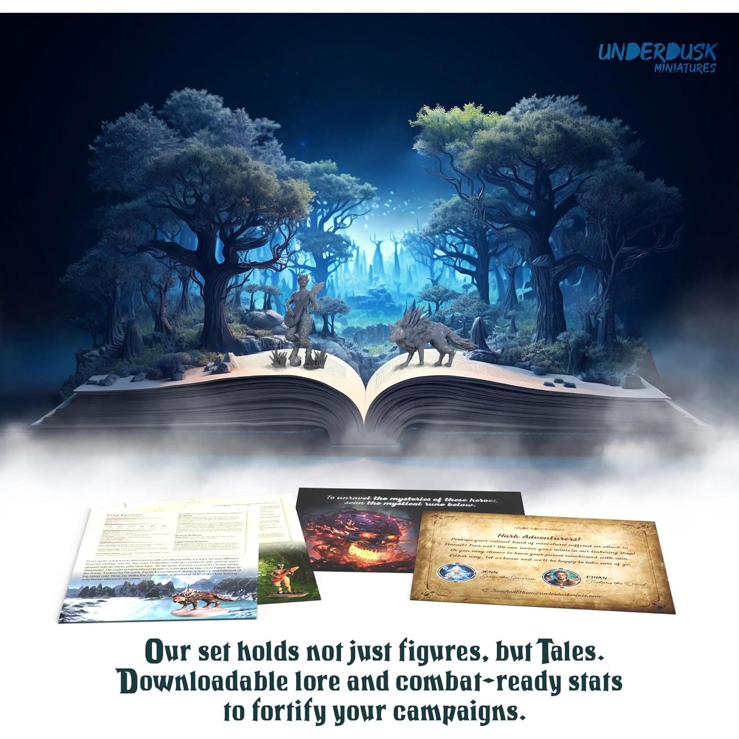 Miniaturas RPG Underdusk 64 Figuras D&D 28 mm Detalladas