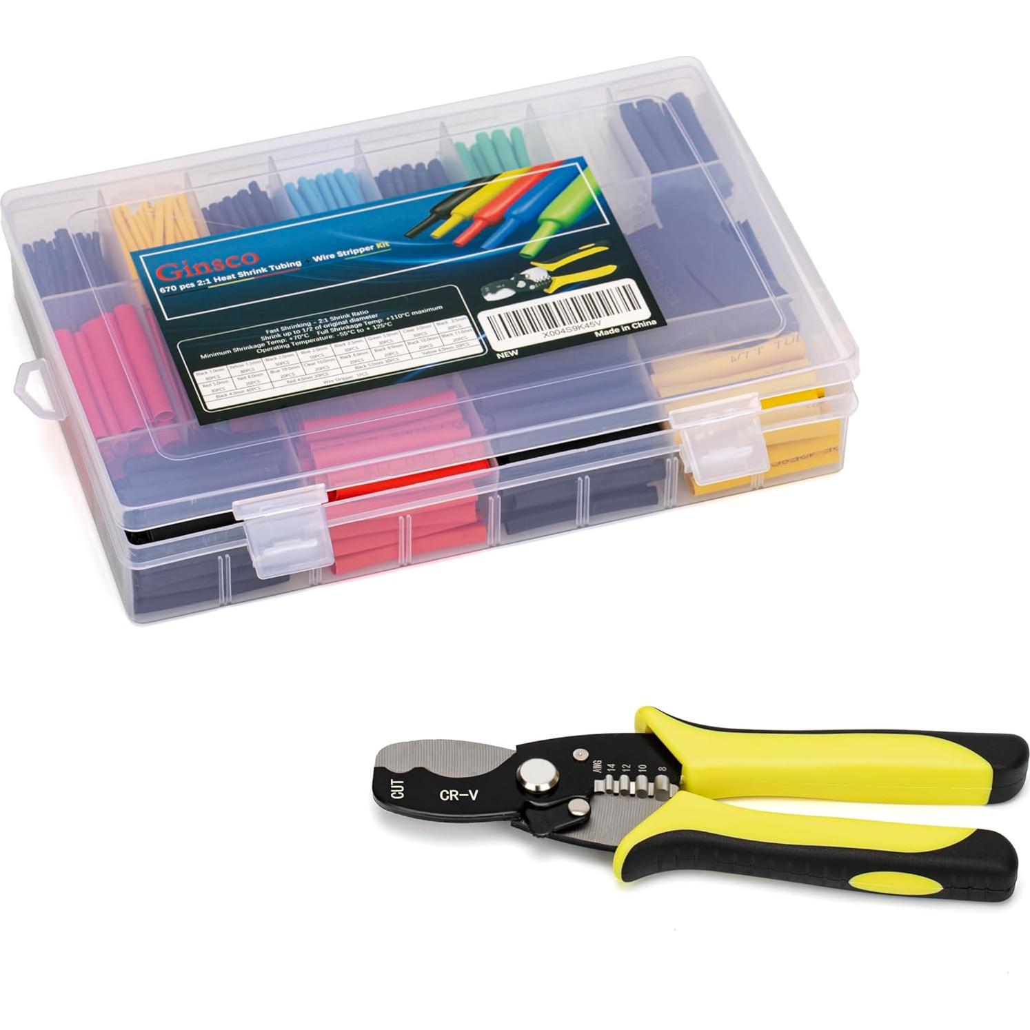 Kit de Tubos Termocontraíbles Ginsco 670 Piezas 2:1