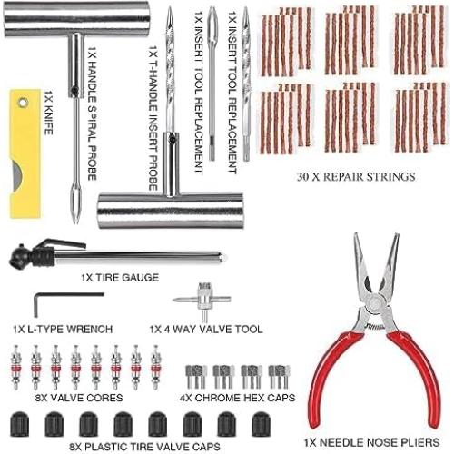 Kit de Reparación de Neumáticos 61 Piezas TONZACK