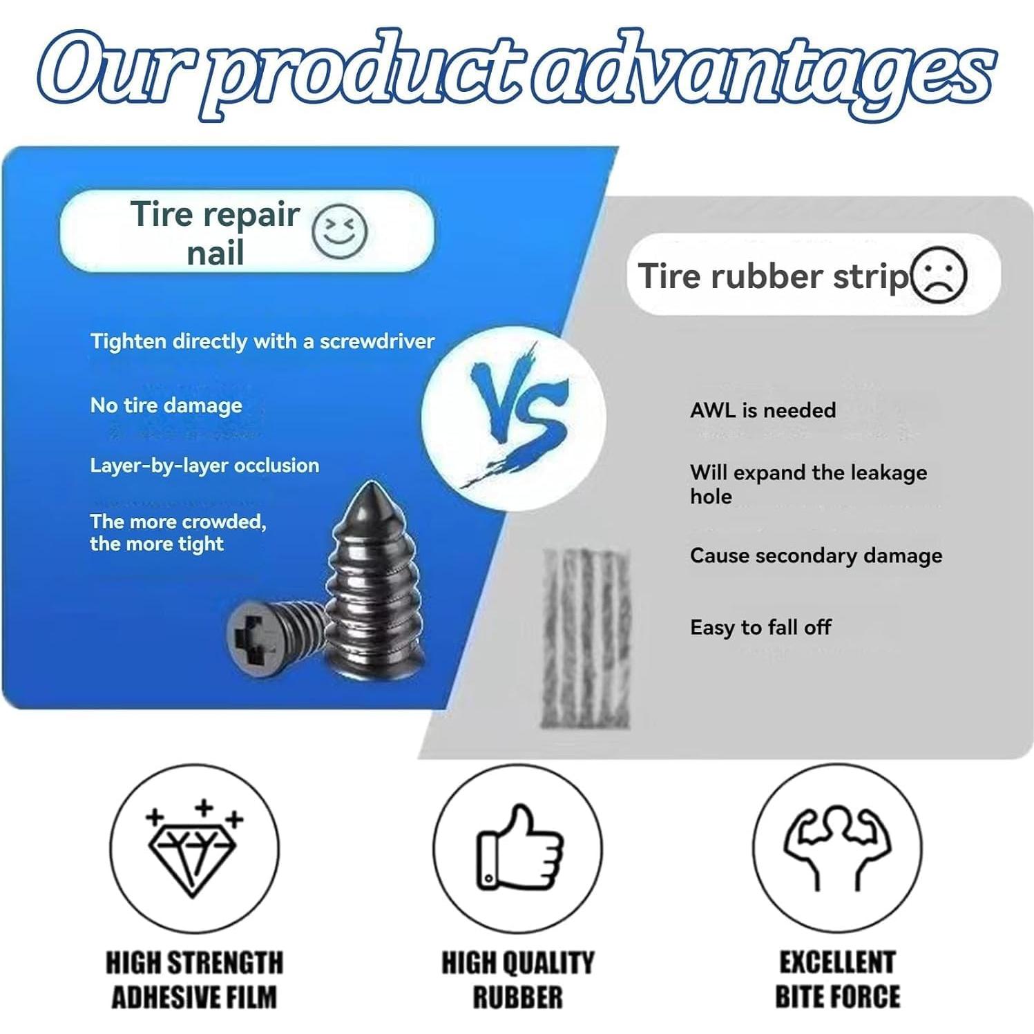 Kit de Reparación de Neumáticos Genérico 40 PCS con Destornillador