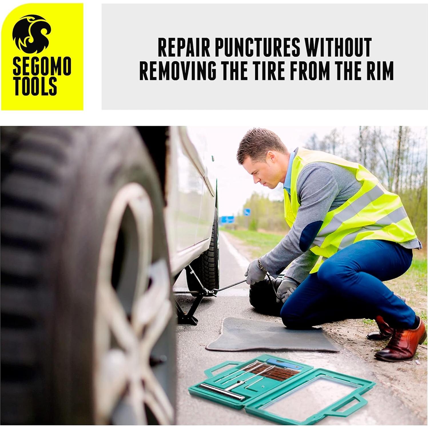 Kit de Reparación de Neumáticos Segomo Tools 10 Piezas