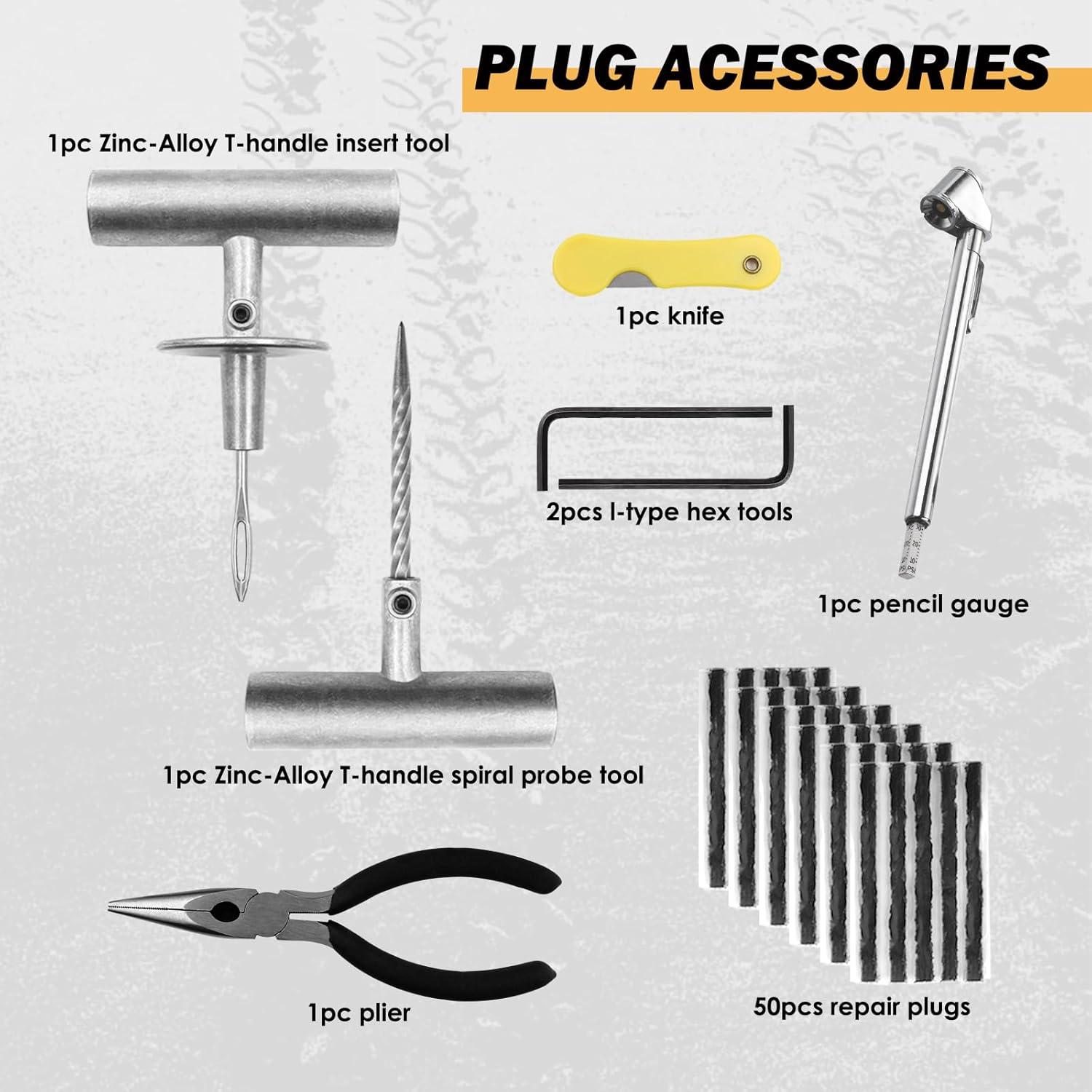 Kit de Reparación de Neumáticos BVRILA TEK 78 Piezas Universal