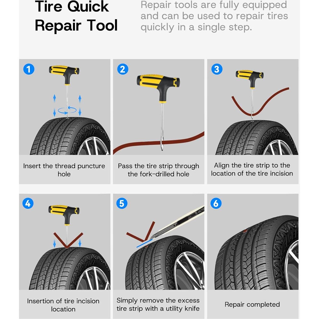Kit de Reparación de Neumáticos SUMK para Tesla Model 3/Y/X/S