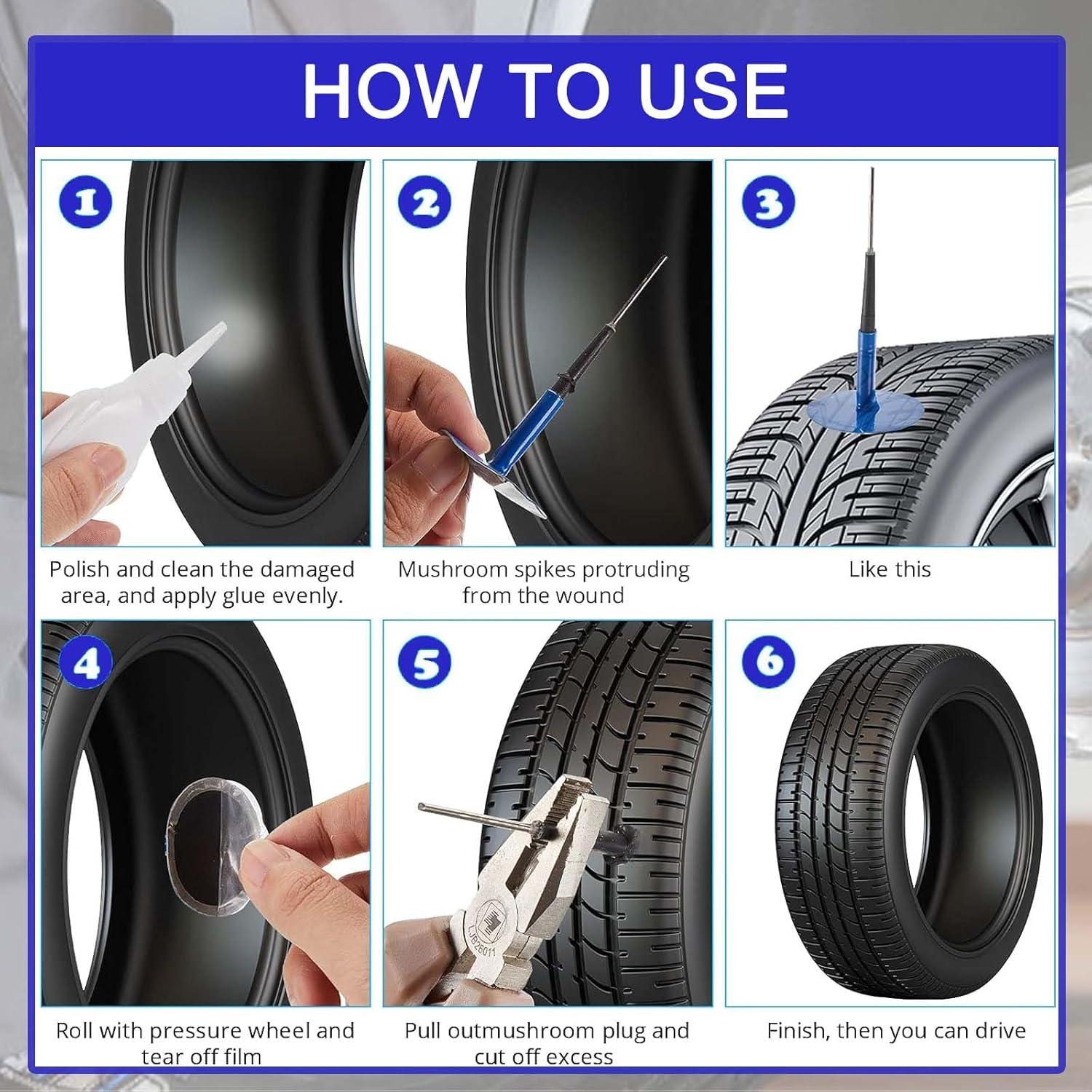 Kit de Parches de Neumáticos Z-oneMart 24 Piezas 4-6-9mm