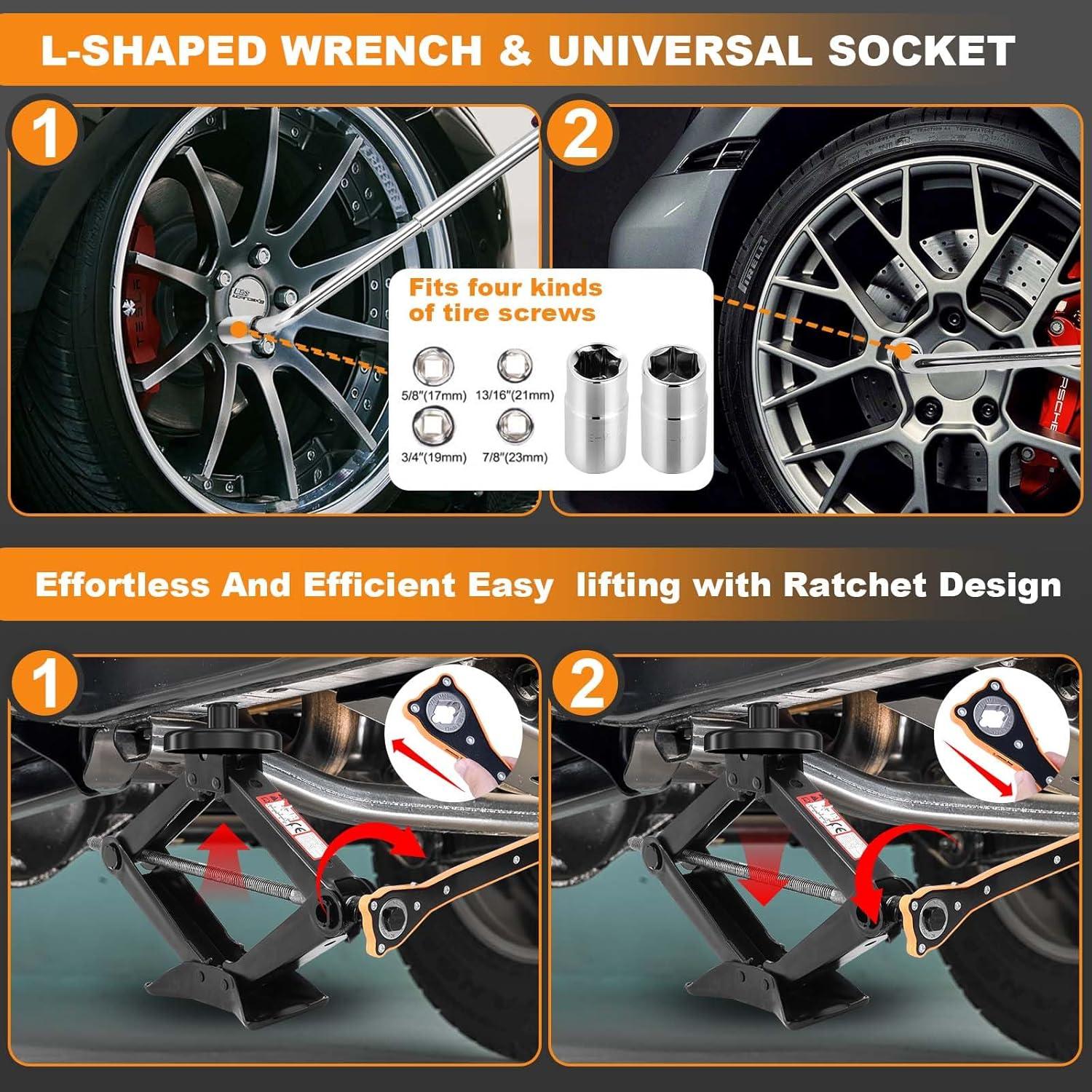 Kit de Gato de Coche 3 en 1 HEKIRISTONS 2.5 Toneladas