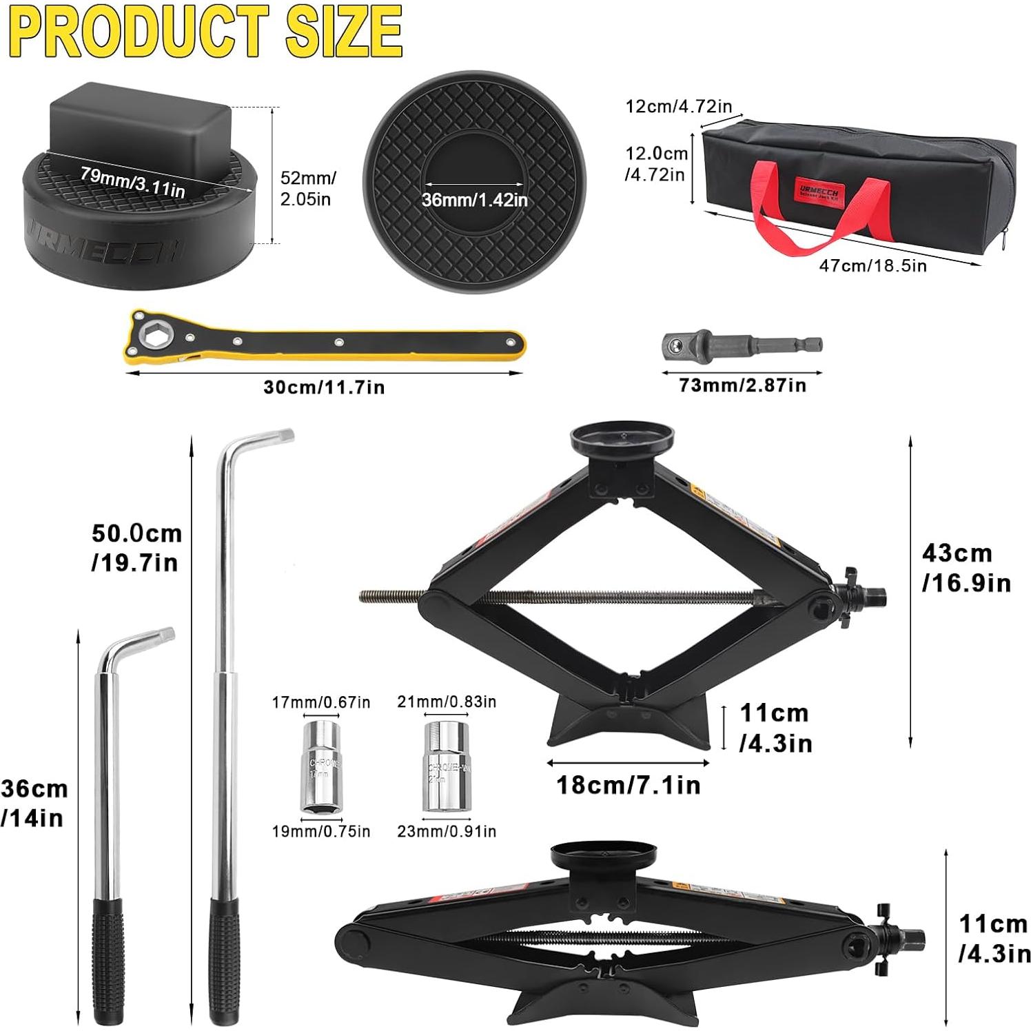 Kit de Gato de Tijera URMECCH 3T para Mercedes con Herramientas