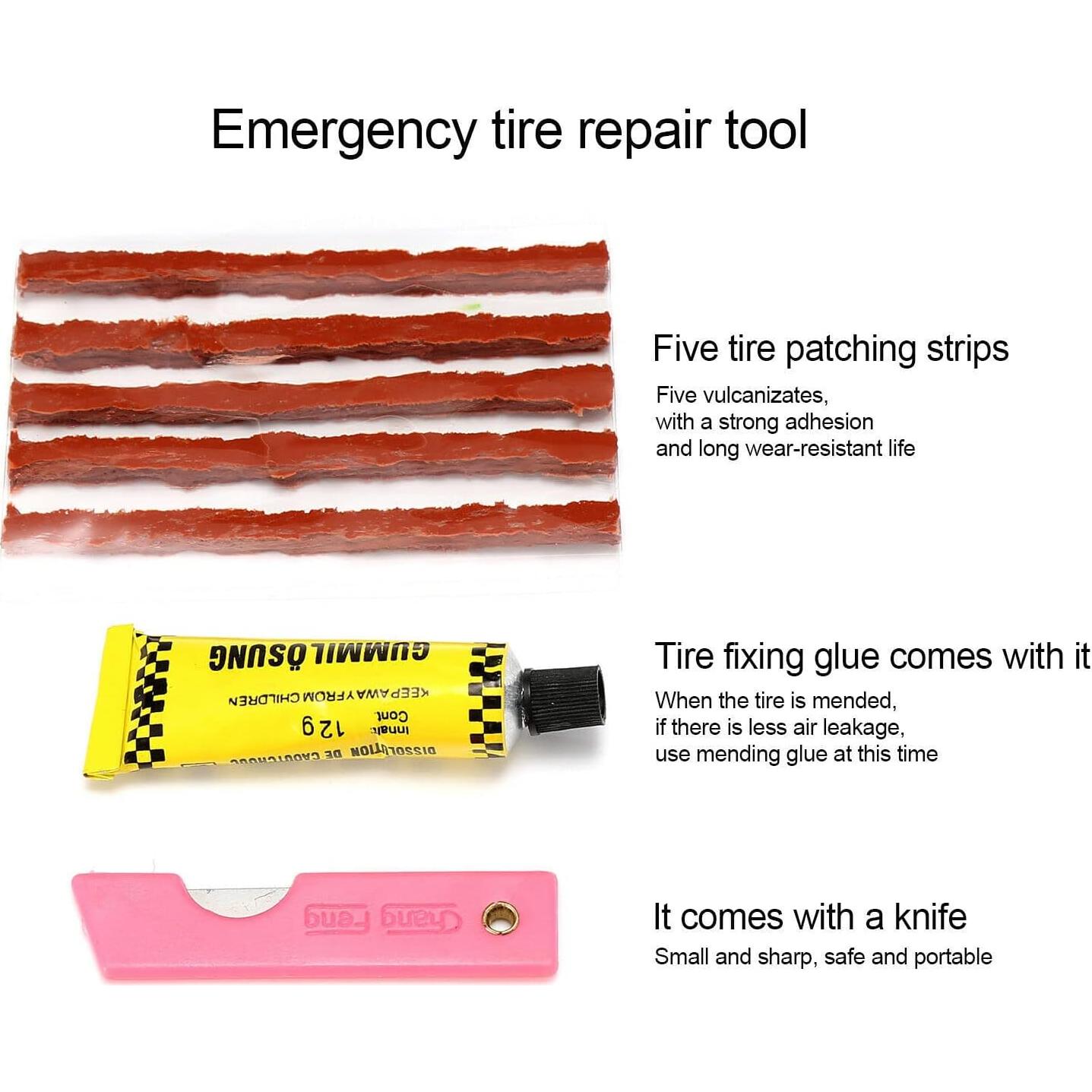 Kit de Reparación de Punciones Tubeless BKICKI para Neumáticos