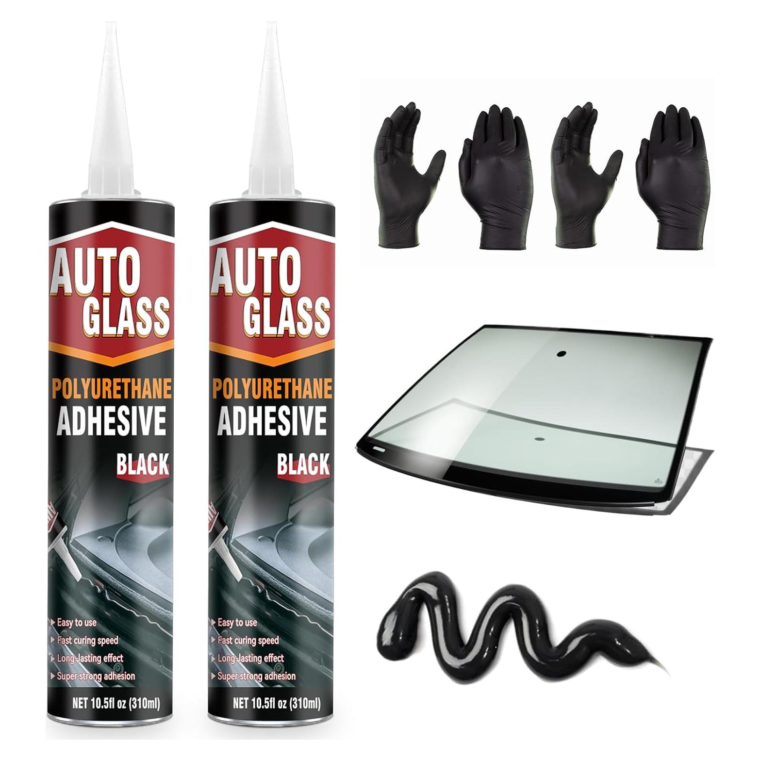 Sellador de Parabrisas Erigathe 310ml - Poliuretano Negro, Rápido