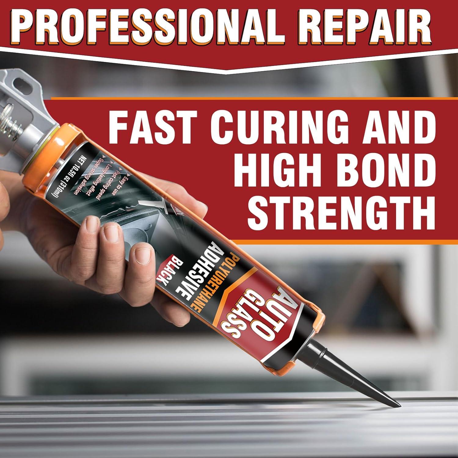 Sellador de Parabrisas Erigathe 310ml - Poliuretano Negro, Rápido