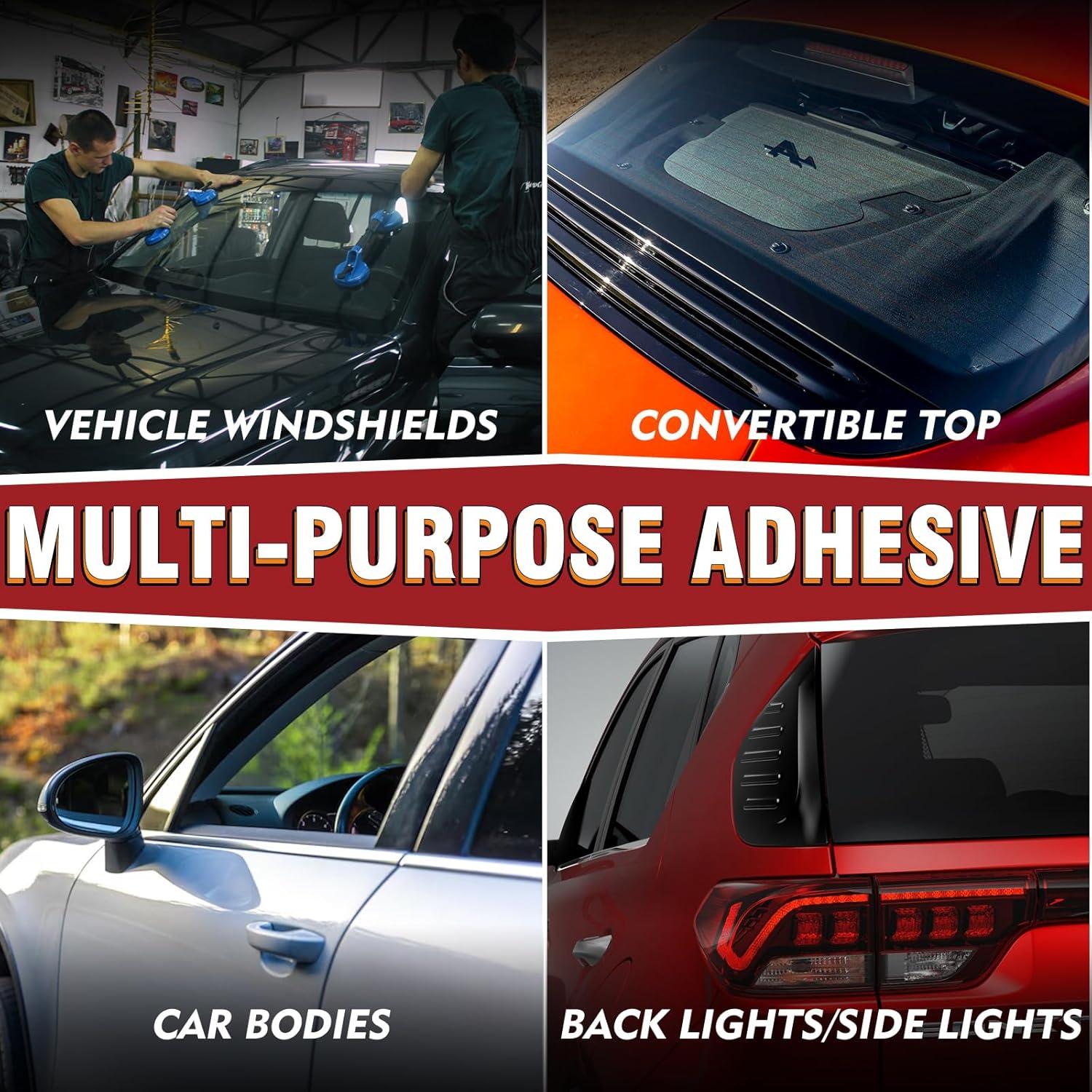 Sellador de Parabrisas Erigathe 310ml - Poliuretano Negro, Rápido