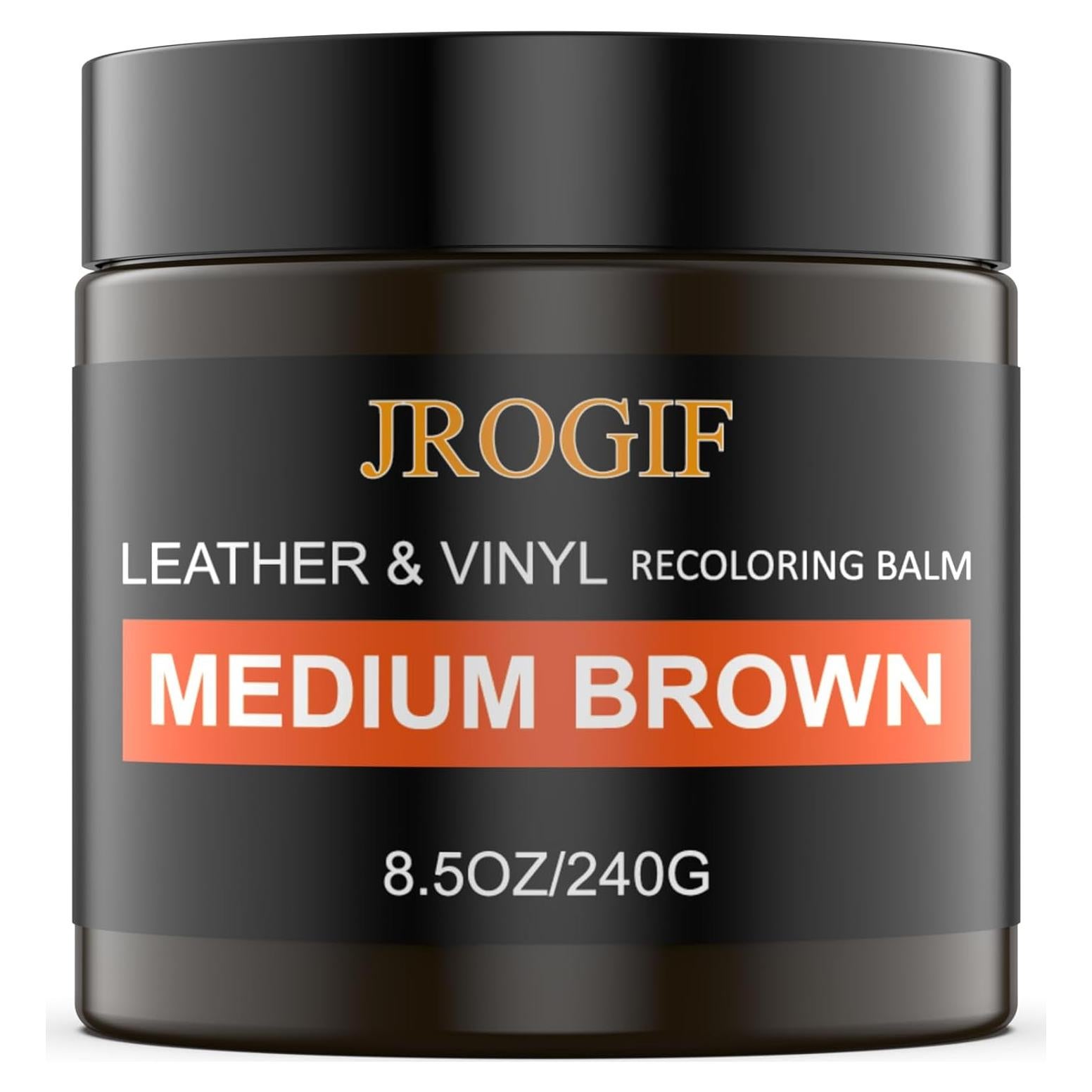 Bálsamo Restaurador de Color de Cuero JROGIF Marrón Medio 240g