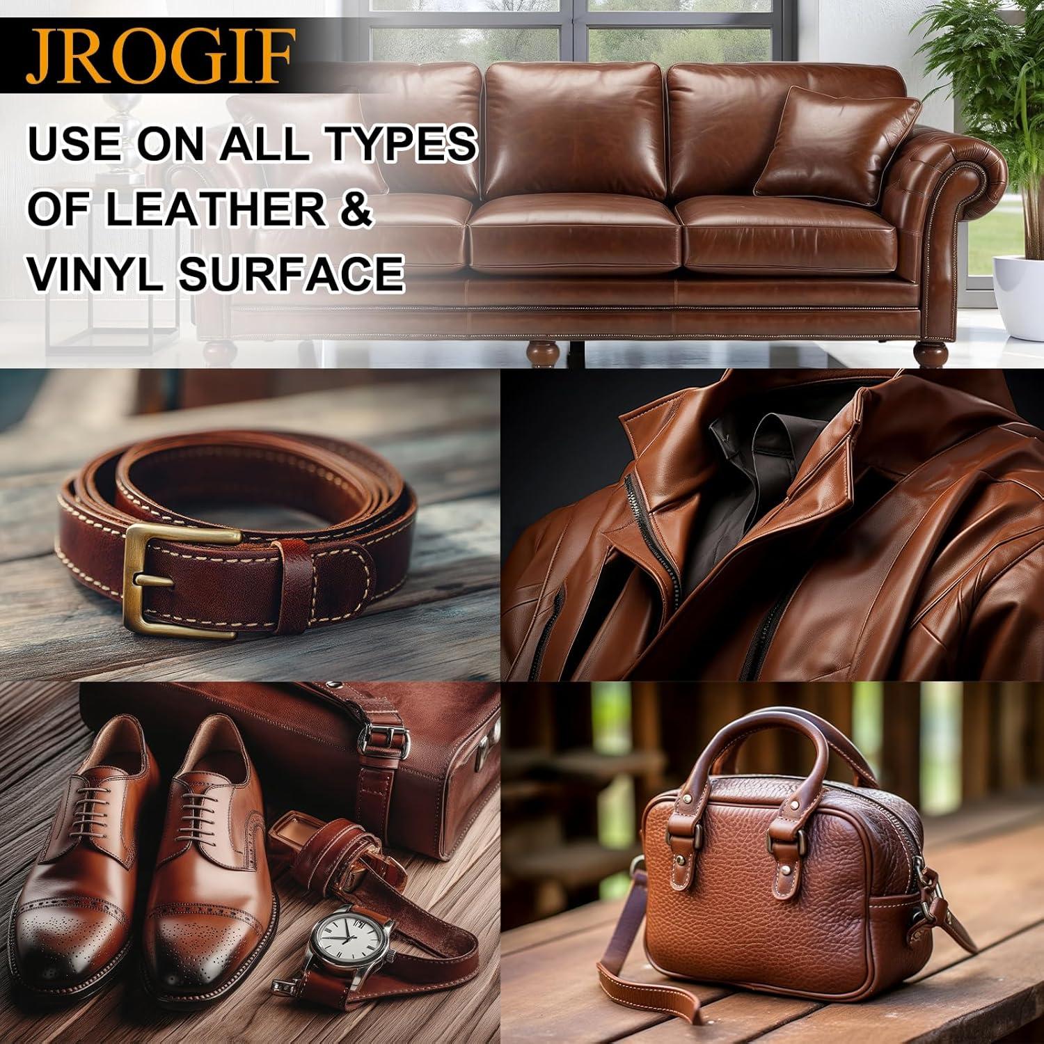 Bálsamo Restaurador de Color de Cuero JROGIF Marrón Medio 240g