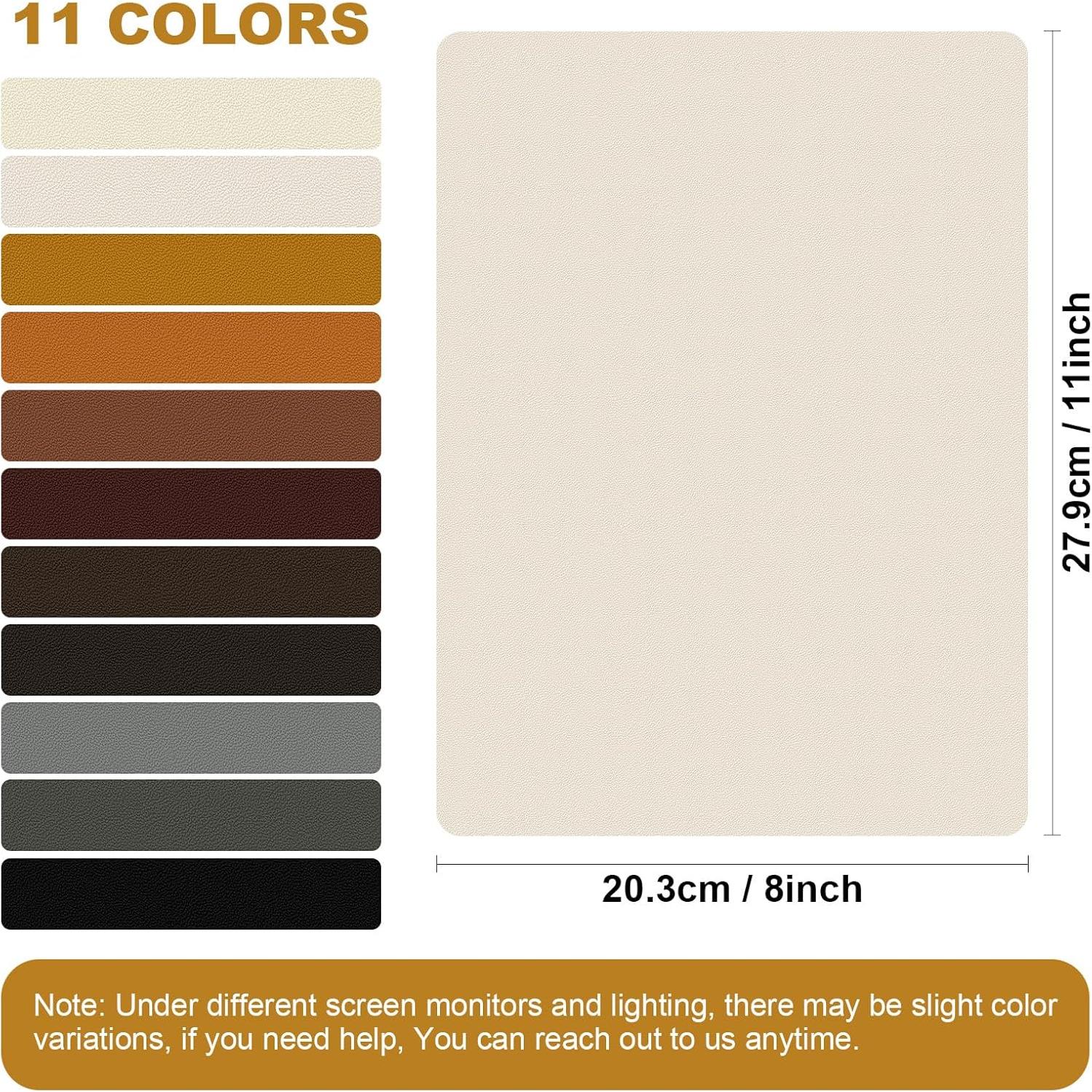 Parche de Reparación de Cuero Autoadhesivo IANZE 2 Pcs Blanco Crema