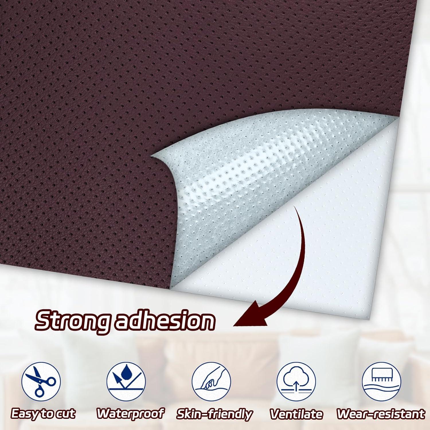 Parche de Reparación de Cuero Autoadhesivo Gris 40.64x149.86 cm