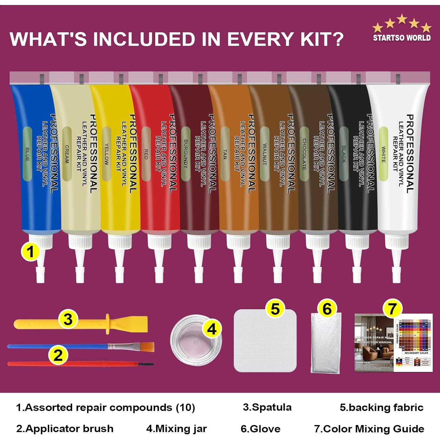 Kit de Reparación de Cuero STARTSO WORLD para Muebles 11.99x16.89cm