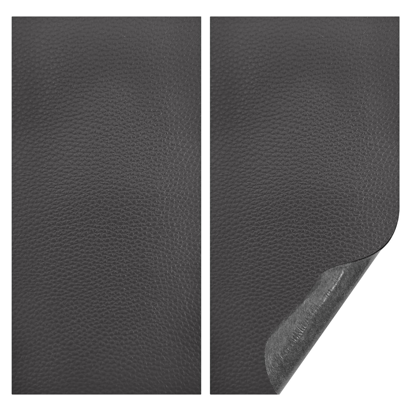 2 Parches de Reparación de Cuero HABNVUON 20x10 cm Gris