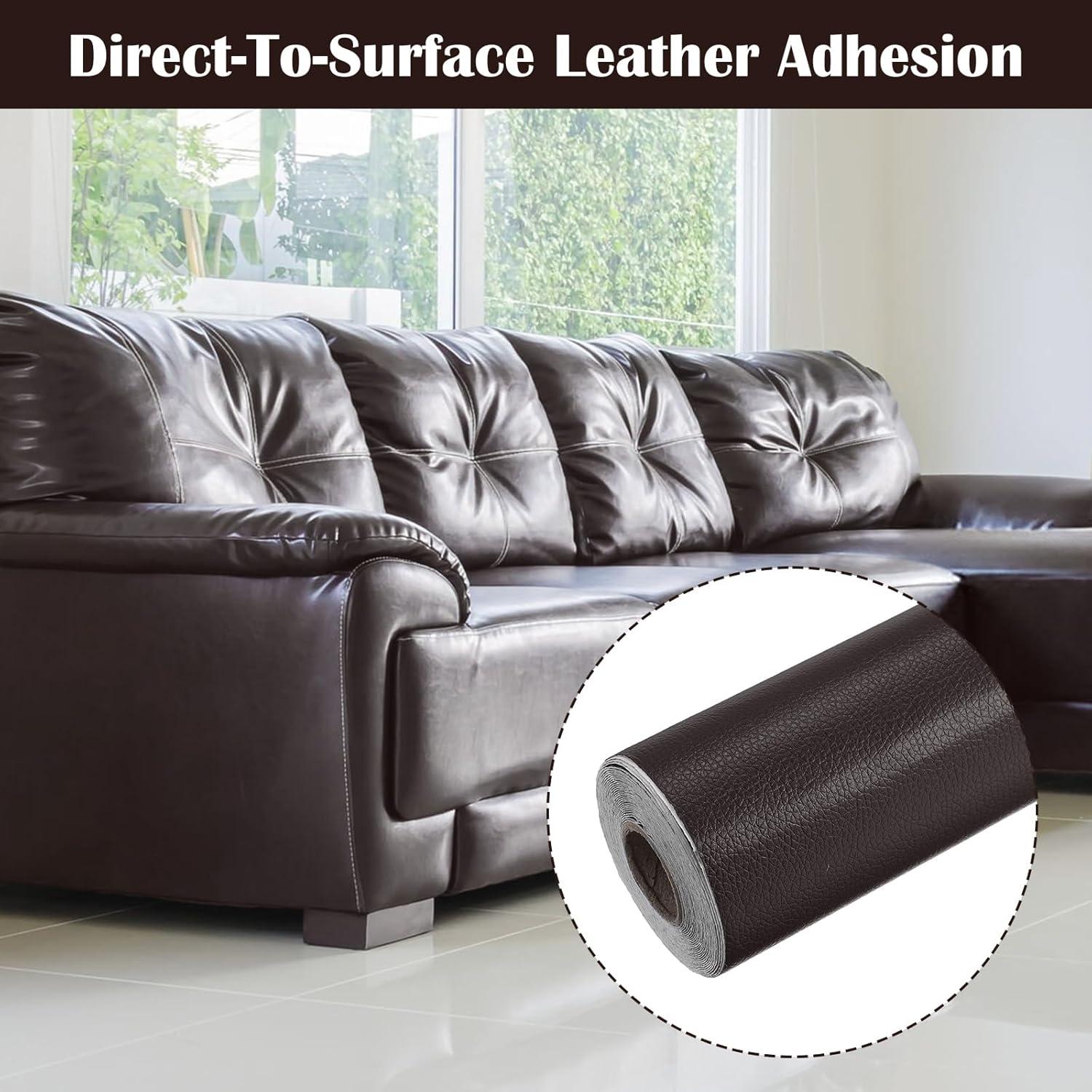 Parche de Reparación de Cuero Sintético Abeillo 45x450 cm Marrón