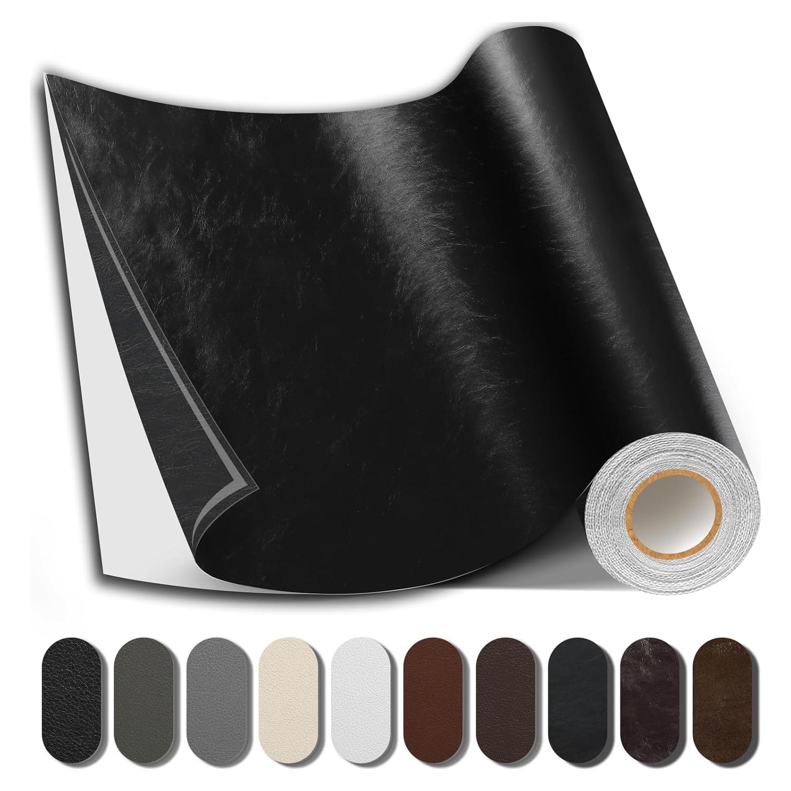 Parche de Reparación de Cuero PU Shagoom 43x200 cm Negro